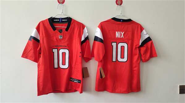 Women%27s Denver Broncos #10 Bo Nix Orange 2024 F.U.S.E. Alternate Stitched Jersey